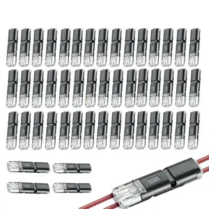 Double Wire Plug in Connector,Pluggable Low Voltage Wire Connector with Locking Buckle,2 Pin Quick Disconnect Connectors for Led Light Strip,DIY and Repair,No Wire Stripping Cutting 18-22AWG