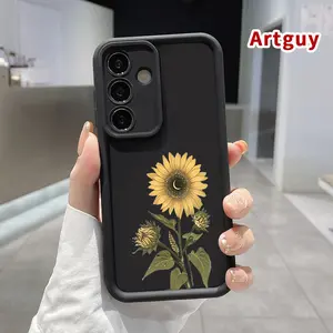 Sunflower Moon Phone Case Compatible with Samsung Galaxy S26 S23 Ultra S24 Plus S25 S22+ Plus Shockproof Full Camera Protection Durable slim Silicone Cover