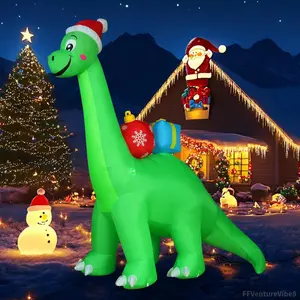 10 FT Christmas Inflatables Outdoor Decorations Inflatable Christmas Dinosaur with Build-in LEDs Blow up Holiday Decorations for Yard Garden Outdoor Indoor Decor FFVentureVibe8