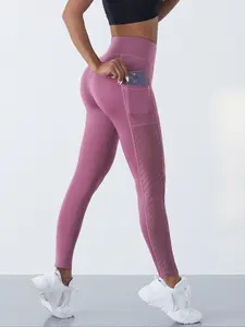 Women's High Waist Sports Leggings with Pockets, Fitness Training Leggings, High Stretch Breathable Skinny Pants, Summer Outfits 2024, Ladies Sportswear Bottoms for Gym Yoga Fitness Running Cycling, Athleisure Style Bottoms, High Waisted Leggings