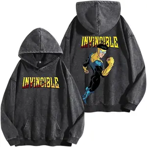Comic Hero V3 Washed Hoodie – Streetwear Oversized Hoodie Gift