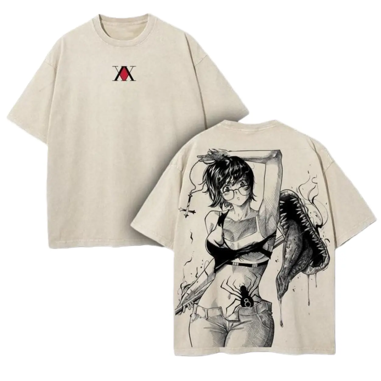 Hunter x Hunter Shizuku Graphic Tee, Vintage Streetwear Apparel in a Soft, Heavyweight Cotton with a Relaxed Fit, Shortsleeve, Stylish, Everyday