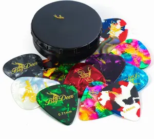 16 pack Celluloid Guitar Picks includes Thin,Medium, Heavy & Extra Heavy Picks Plectrums for Acoustic Guitar,Ukulele,Bass Wrapped in tin box