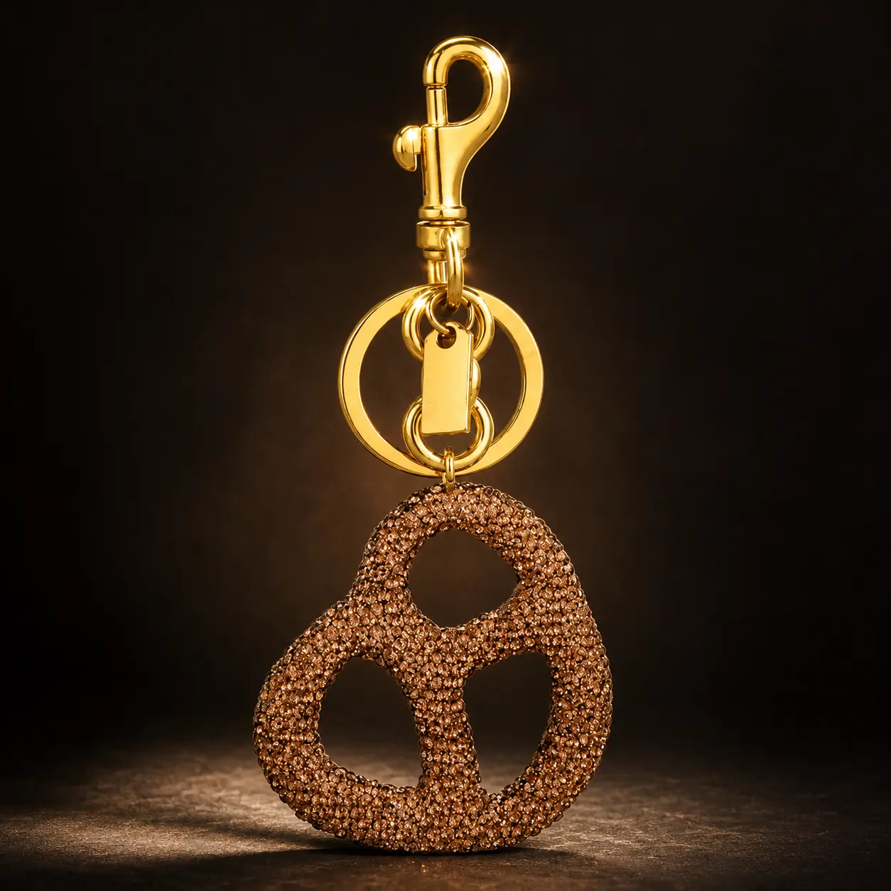 Women's Elegant Cookie-Shaped Keychain, Stylish Gold-Tone Clasp Bag Charm, Fashionable Casual Clip Accessory, Ideal Gift for Friends, No Warning Applicable, Women's Stylish Cookie-Shaped Keychain, Casual Use, Female Wear, Whimsical Look