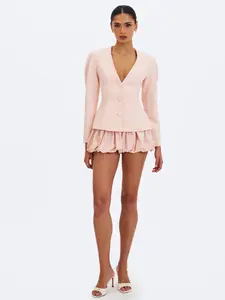 Savina Tulip Pink Taffeta Bubble Shorts