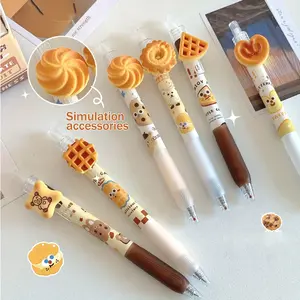 2/6pcs cookie pressed gel pens, cute simulated cookie pens, CS double-headed signature ballpoint pens, suitable for back-to-school season gifts, diary writing, collection pens, Cute Journal Pens