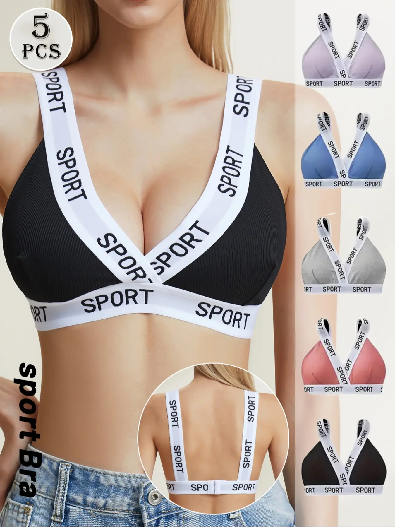 Women's Wireless Triangle Bra Set, Comfortable Wide Strap Design, No Underwire & Seamless, Perfect for Daily Casual Wear