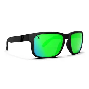 Blenders Eyewear Canyon Celtic Light Sunglasses - High-Quality Polarized Green Mirrored Lenses, Windproof, Classic Rectangle Frame, Unisex, Impact-Resistant Acetate, 100% UVA/UVB Protection