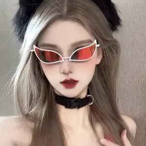 Unisex Doflamingo Anime Cat Eye Sunglasses, Tinted Red UV Protection Lens, Fashion Glasses for Women, Cosplay Accessories