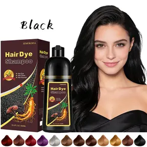 Black Hair Dye Shampoo for Gray Coverage, 3-in-1 Semi-Permanent Hair Color Shampoo for Women & Men, Instant Natural Herbal Formula, Gentle & Easy to Use, Champu Para Canas, 16.9 Fl Oz