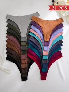 women's solid color drop waist thong, regular fit soft elegant comfy breathable fit panty for daily wear, women's underwear for all seasons, women underwear pack, womenswear