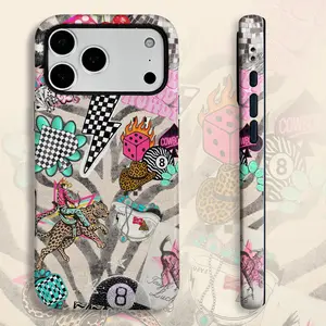 Leopard Print & Dice Collage Smartphone Casing - Double-Layer Protective Handheld Cellphone Accessory, Drop-Resistant, Sturdy, Compatible with iPhone 17 16 15 14 13 12 11 X XS XS Max XR 7P 8P, Ideal Holiday Gift for Loved Ones or Yourself, Accessories, De