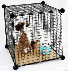 Wire Cage for Pets, Birds, or Small Animals, DIY Assemble 16" Cubes Lockable Doors and Washable Base Sheets. Floor Standing, Wall Hanging, or Optional Casters. (Single Cube)
