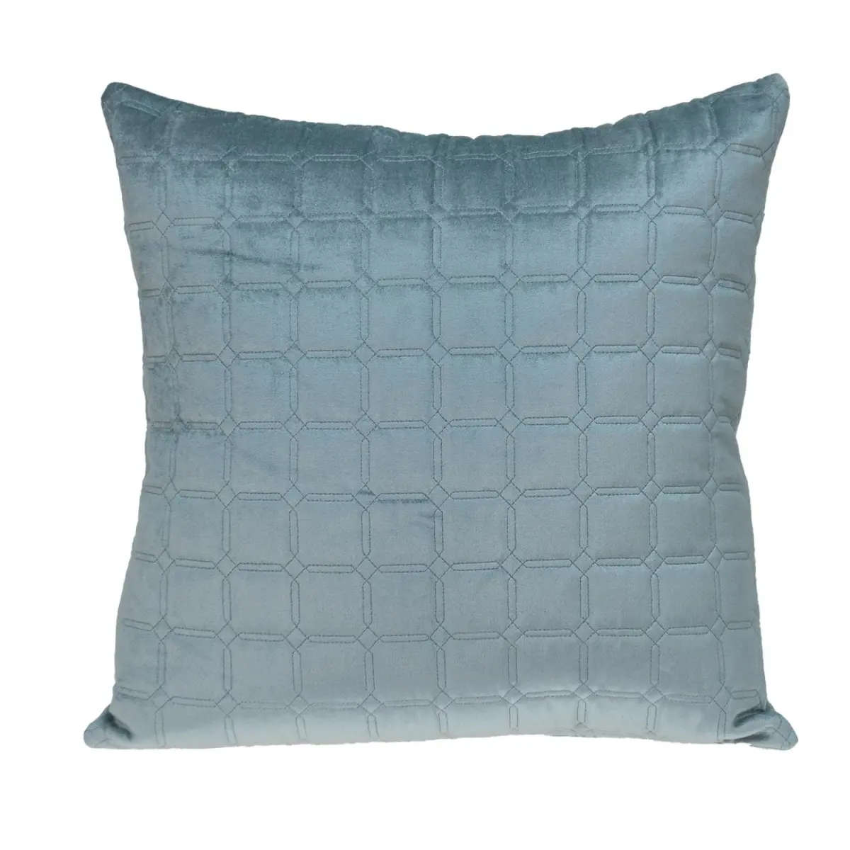 360 stand Quilted Decorative Throw Pillow - Quilted Cushion, Gray, Cotton Blend Fabric, Geometric Grid Design, Hidden Zipper Closure, Transitional Style, Super Soft and Sturdy Construction, Geometric Pattern