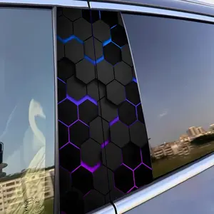 Honeycomb Pattern Car Sticker, Waterproof Durable Scratch Masking Self-adhesive Car Sticker, Vehicle Exterior Decorative Accessories