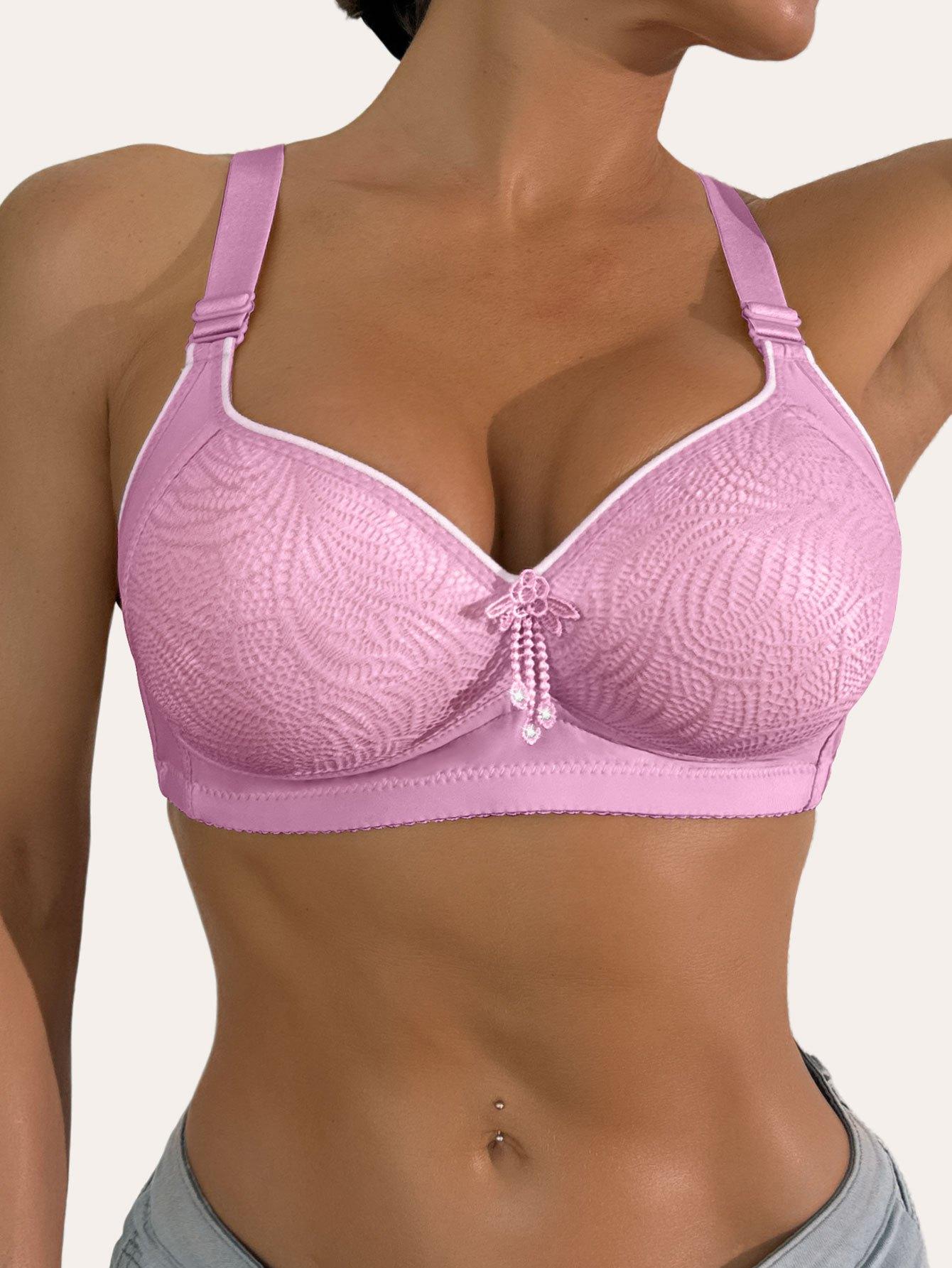 1pc Women's Delicate Bra with Adjustable Wide Straps, Non-Removable Pads, Push-Up Comfort Underwear in 6 Colors, Suitable for Various Occasions and All Seasons