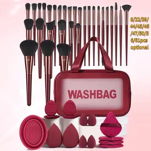 Multifunctional Makeup Tools Set: Brushes, Beauty Sponges, Cleaning Bag, Suitable for Beginners and Professionals, Single Item Pack