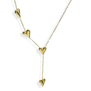 Lxalry 18K Gold Heart Initialnecklace Charm Necklace - Recycled Stainless Steel, Hypoallergenic Jewelry for Women, Everyday Elegance Exquisite Trendy Pendant