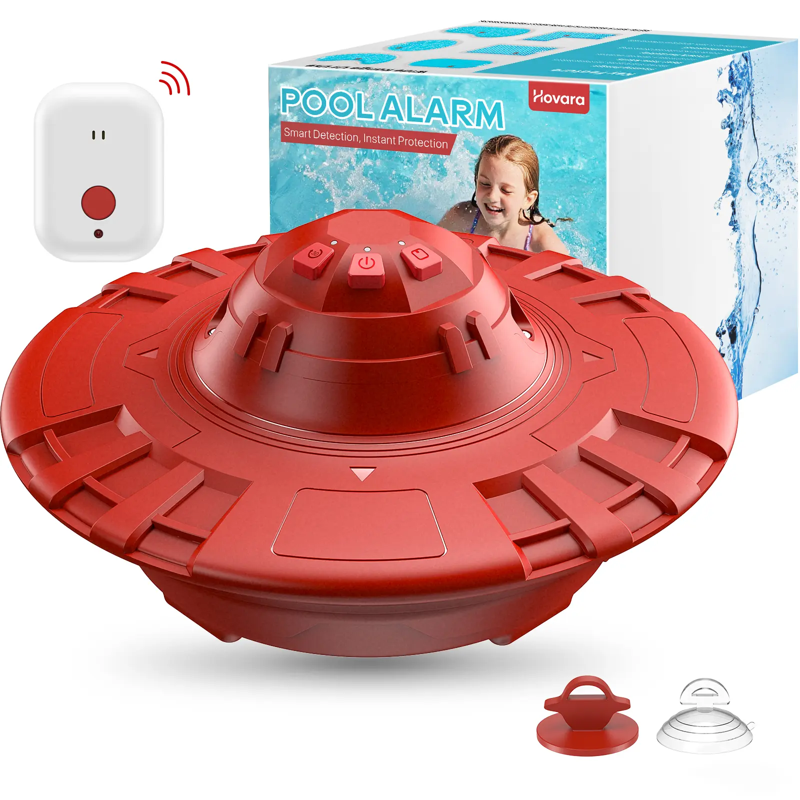 Hovara Pool Alarm, Floating Pool Safety Alarms for Inground & Above Ground Pools – Loud 110dB Alert, Adjustable Sensitivity, Protection for Kids & Pets