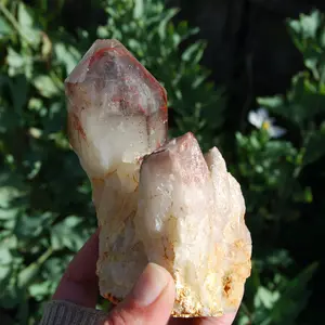 5in 1.1lb XL Self Standing Hematoid Quartz Crystal Cathedral Point Trigonic Record Keeper, Raw Red Hematite Quartz, Zimbabwe lg4