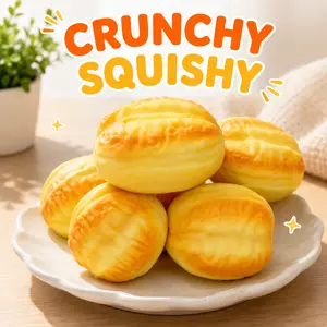 Crispy Fried Dough Stick Squishy Toy, Crunchy Look Food Stress Ball, Soft Fidget Squeeze Toy for Stress Relief