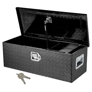 GARVEE 30 Inch Aluminum Truck Tool Box, Truck Bed Storage Box with Security Lock and Wider Handles, Heavy Duty Waterproof Tool Box Organizer Chest for Pick Up Truck Rv Trailer,Black