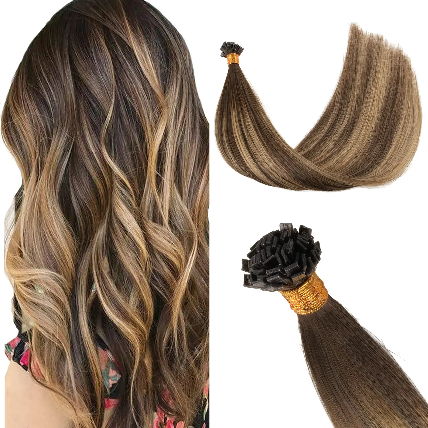 #4/27/4 Balayage Chocolate Brown to Caramel Blonde