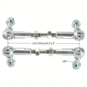 Pair M8x1.25 Thread L Shape Angle Ball Joint Rod End Bearing Lever