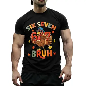 Thanksgiving Turkey Meme Shirt for Men Boys Funny Holiday Tee Six Seven Family Dinner Outfit Fall Humor Casual Top