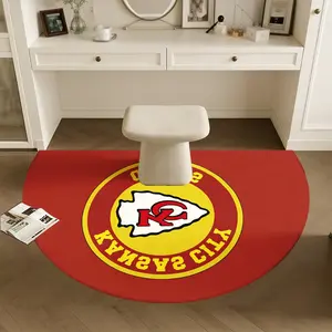 Kansas City Chiefs Logo Rug Bottom Team Kc Identifier Flannel Non-Slip Absorbent Mat, Sports Fan Room Bathroom Entrance Decor