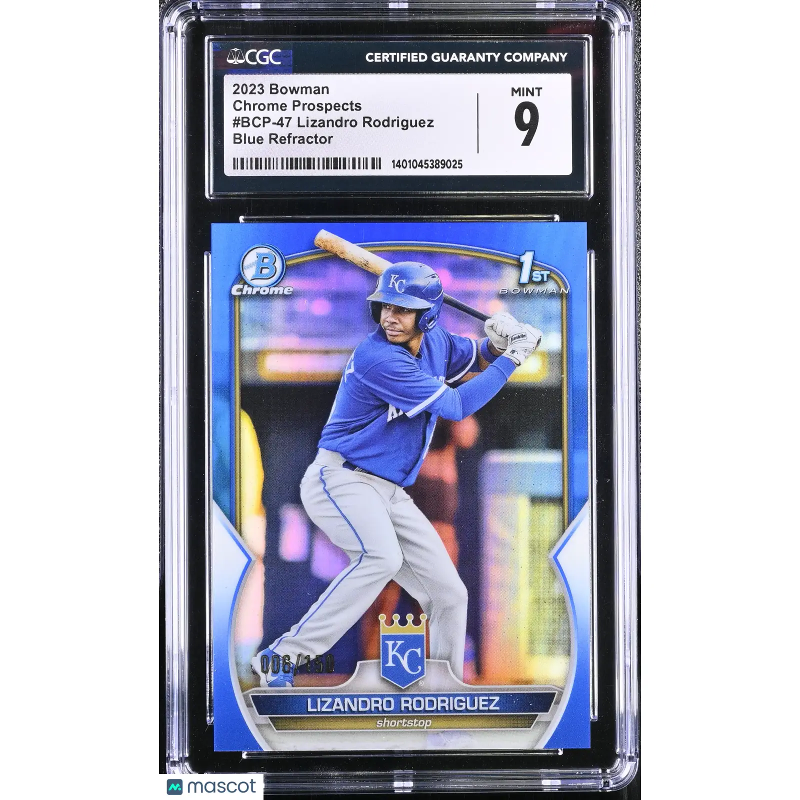 Lizandro Rodriguez CGC 2023 Bowman #BCP 47 Blue Refractor 006/150 Baseball 9