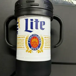 Adult Sippy Cup 10 oz Double Wall Insulated Plastic Mug with Removable Handles & Spill-Proof Lid Drinkware Bottle