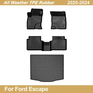 All-Weather TPE Rubber Car Floor Mats & Trunk Cargo Liner Set, Compatible with Ford Escape 2020-2024