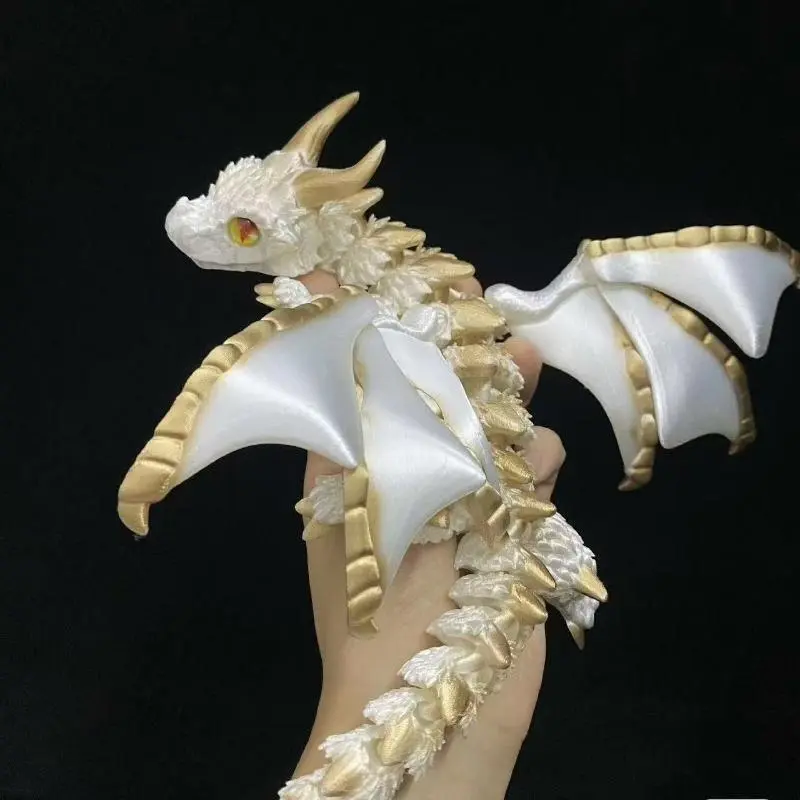 3D Printed Double-Horned Winged Dragon Figurine, Flexible Fully Articulated Multi-Joint Movable Model with Iridescent Gradient Finish, Room Decor, Household Items Decor, Sports & Outdoor Protective Gear Styling Accessory 3D Printed Double-Horned Winged Dragon Figurine, Flexible Fully Articulated Multi-Joint Movable Model with Iridescent Gradient Finish, Room Decor, Household Items Decor, Sports & Outdoor Protective Gear Styling Accessory