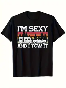 Men's Lightweight Breathable Polyester T-Shirt - Quick-Dry Regular Fit for Casual Daily and Formal Wear, Suitable for Gym, Travel, Beach - Machine Washable Black Shirt,, Beach T-Shirt, Travel Apparel, Fashionable Men's Top, Durable Casual Wear