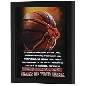 360 Stand Framed Text Overlay Print Wall Art - 8x10 Size, MDF Wood Frame, Glass Cover, Shadow Accent, Artistic Dimensional Look, Neutral Home Decor, Hanger Included, Box Packaging (FRMWDBL-810-122)