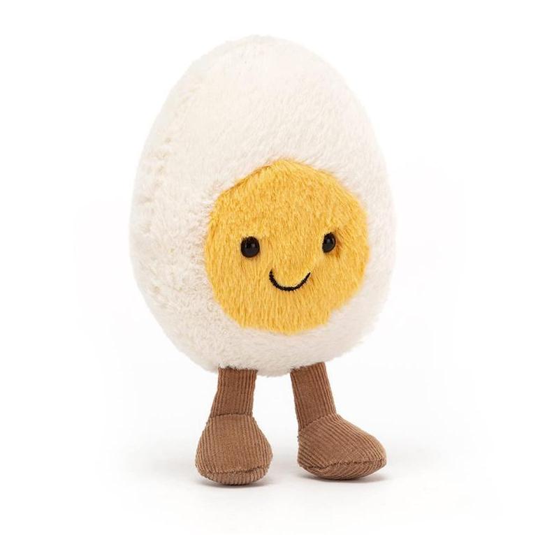 Amuseables Boiled Egg Happy Plush Toy, Food Plush Toy - A Fun Gift Choice