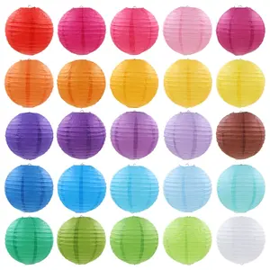 Wedding decorations: colorful lanterns, yuanxiao lanterns, Spring Festival paper lanterns, wedding decorations, festive decorations, foldable, handmade, circular lanterns.