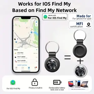 1pcs Transparent Vehicle Tracker with High-Quality Keychain Case, Global Tracking, Supports Apple Find My iOS System, Suitable for Cars Bikes Pets Luggage