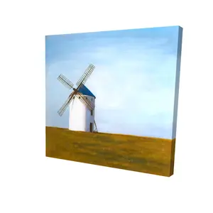 360 Stand Unframed Art Print - 8x8 in. Large Windmill Landscape Design, Nature-Infused Artistic Wall Art, Living Room Home Decor, Ideal Gift, Decoration