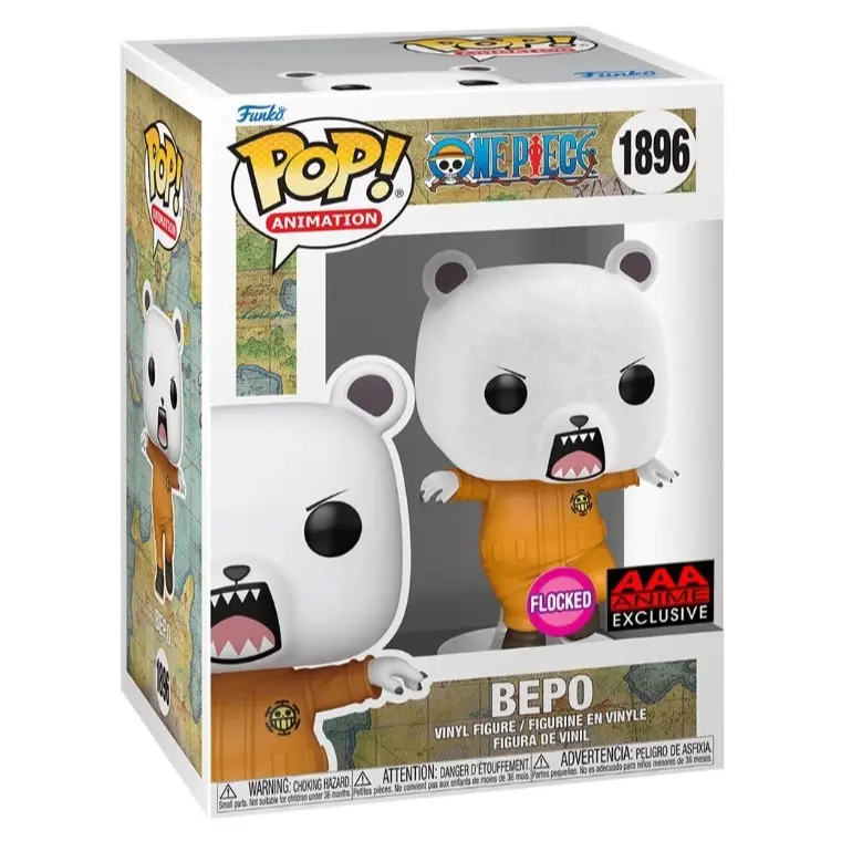 One Piece Bepo Bear Flocked Funko Vinyl Figure #1896 - AAA Anime Exclusive