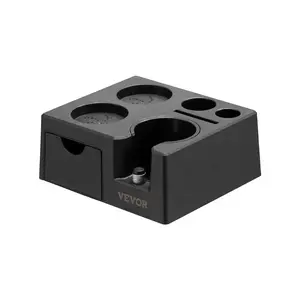 VEVOR Espresso Tamping Station, ABS Material, 7-in-1 Multifunctional Tamping Station with Detachable Slot, Easy to Clean Espresso Knock Box with Non-Slip Base, Fits for 51-58 mm Handles