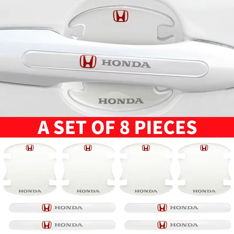 Transparent Automobile Door Bowl Stickers, Self-Adhesive Anti-Scratch Door Handle Protector, Removable for Honda Accord, Odyssey, Civic, CRV, Inspire, Envix, City, Jazz