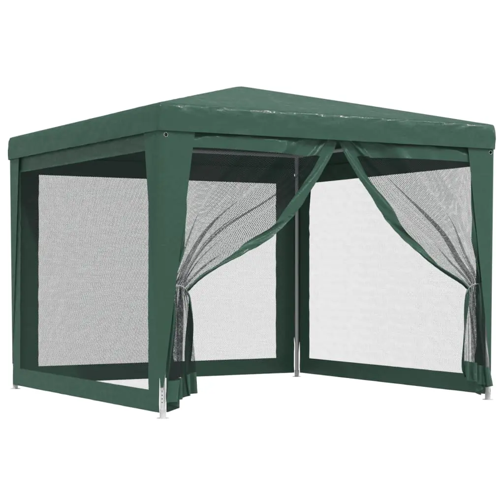 vidaXL Gazebo, Party Tent with 4 Mesh Sidewalls, Canopy Shelter Marquee for Outdoor Party Events, Garden Gazebo Pavilion, Green 9.8'x9.8'HDPE 319228