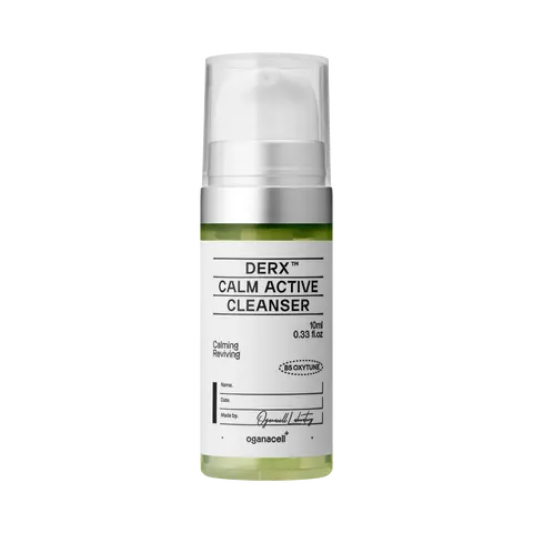 [Creator Exclusive][HOT]Oganacell DERX Calm Active Cleanser 10ml with Centella Asiatica & Red Bean Powder for Deep Pore Cleansing Oil Control Gentle for Sensitive Skin Korean Facial Foam Self-Foaming Mild Hydrate Moisturizing Smooth Hydrating