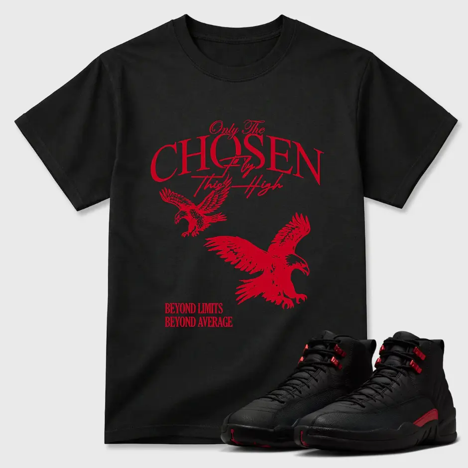 Chosen Shirt To Match 12 Bloodline Varsity Red University 2026, 12 Bloodline Sneaker Matching Shirt, Jordan Match Tee, Cotton Unisex Graphic T-Shirt