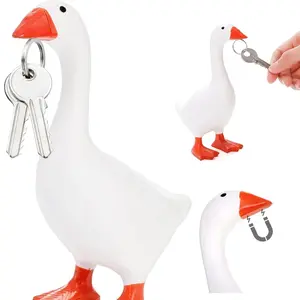 Goose Key Holder, Resin Goose Statue for Key Hanger, Duck Tool Figurines, Funny Keychain Hanging Rack Bedroom Decor for Home Office Table Decor, Housewarming Gifts