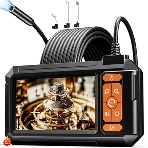 High-Resolution Industrial Endoscope with Camera, 4.3-Inch IPS Display, 1080P, 8 LED Lights, Semi-Rigid Design, IP67 Sewer Inspection Tool, Great Gift for Men