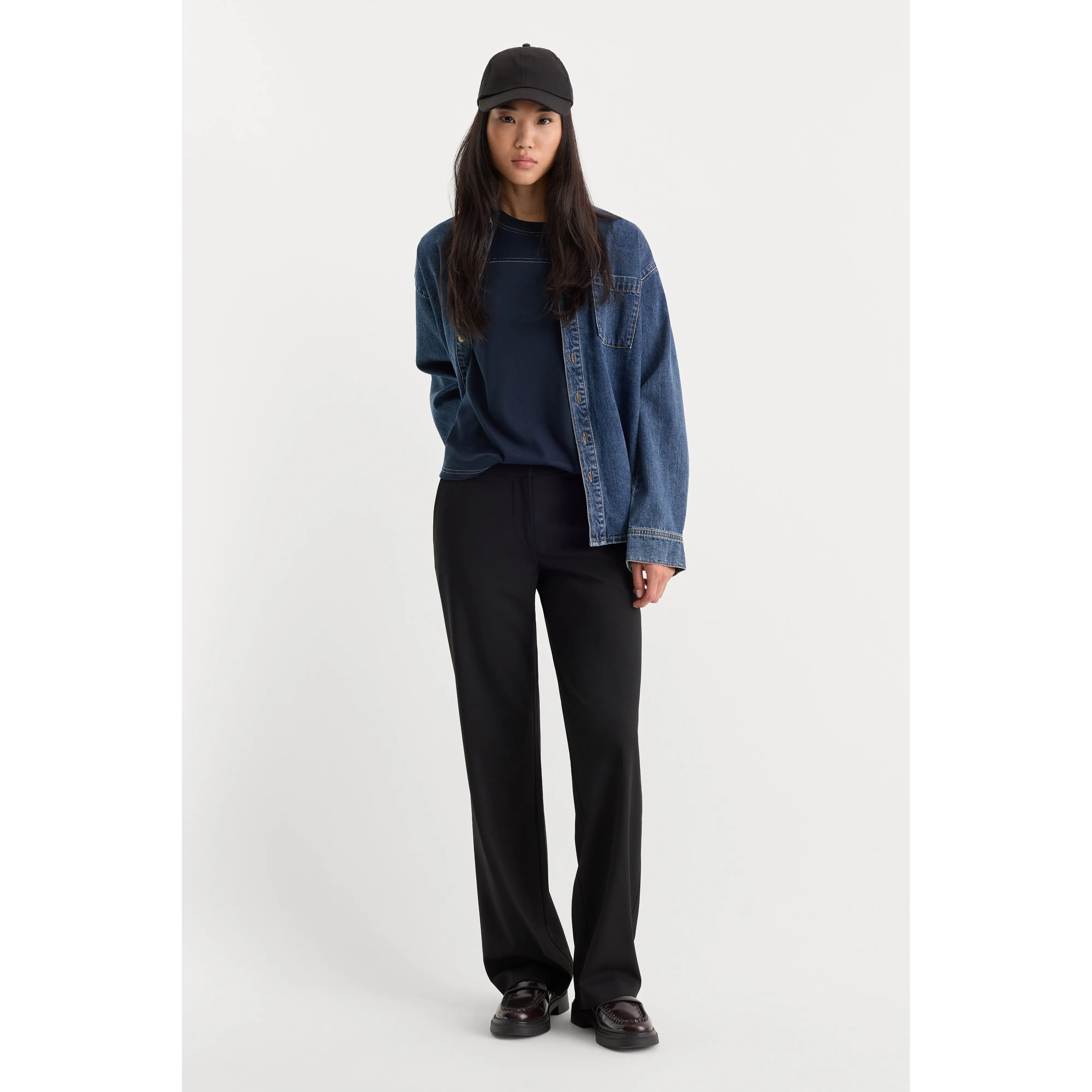 THE LOW RISE STRAIGHT LEG TROUSER | BLACK001