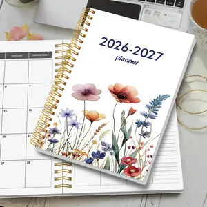 1pc 2026-2027 Weekly And Monthly Academic Year Planner Calendar Notebook, 2026 Jan - 2027 Dec, 5.7" X 8", A5 Monthly Planner Notebook With Notes Waterproof Cover, Personal Organizer, Office & School Supplies